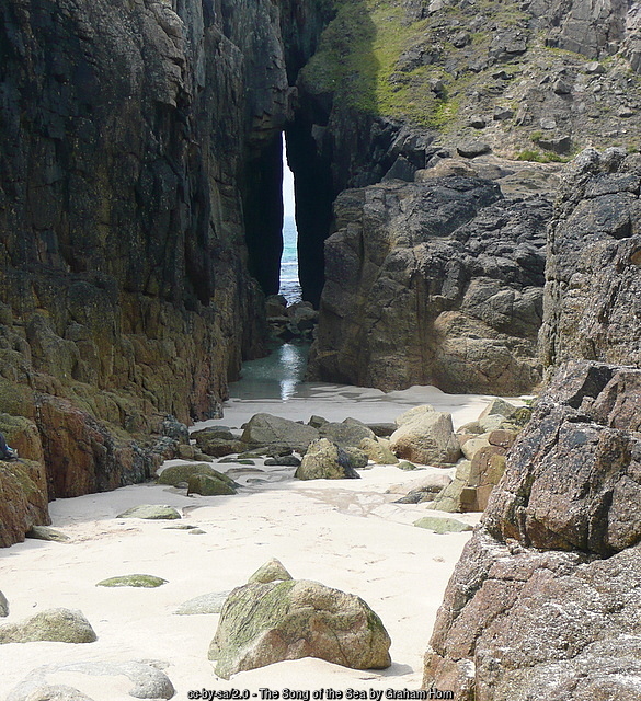 Zawn Pyg -Song of the Sea cove at Nanjizal Beach, Lands End Cornwall