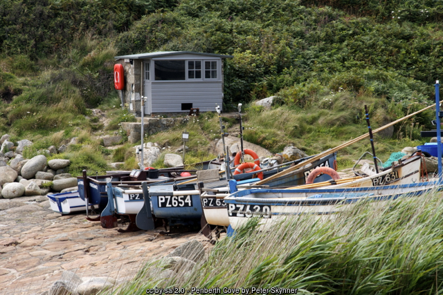 Penberth Cove on the Cornish Coastal Path, Lands End Cornwall