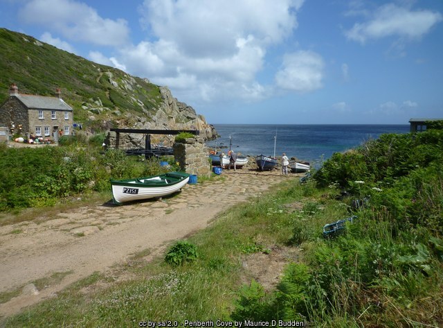 Penberth Cove Fishing Boats on the slipway, Lands End Cornwall