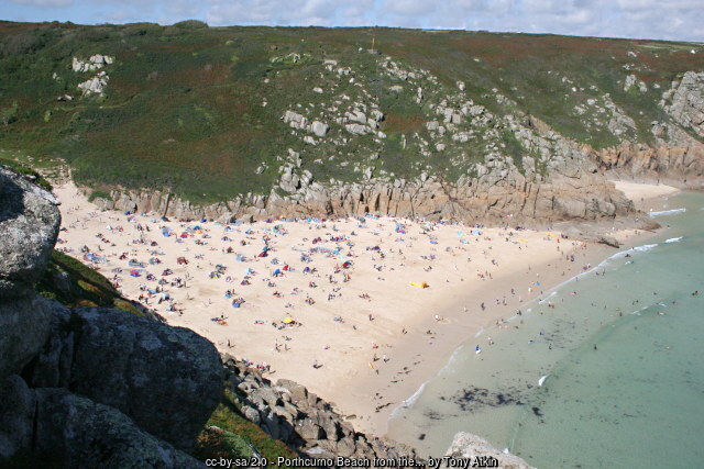 Porthcurno Beach from the Minack Steps, Lands End Cornwall