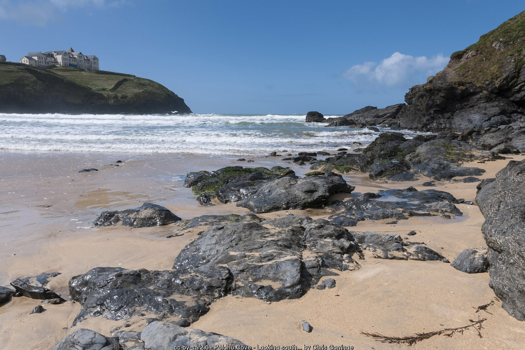 Poldhu Cove Cornwall sandy beach on the Lizard Peninsula family holidays