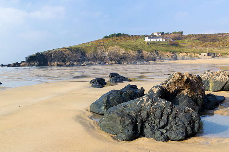 The beach at Polurrian Cove, Cornwall