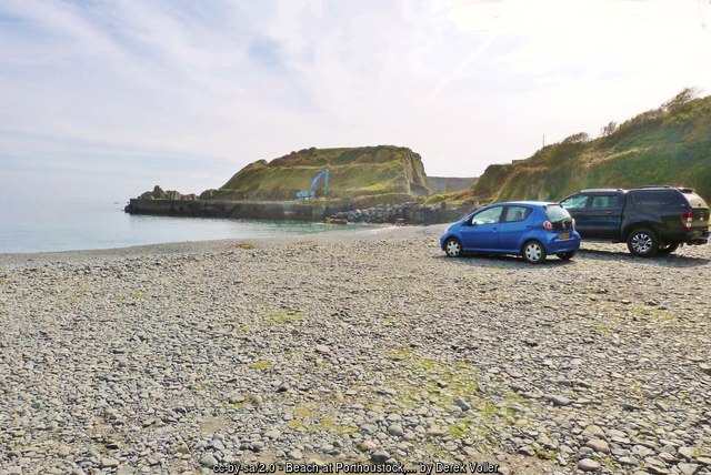 Porthoustock Beach quarry workings, Cornwall
