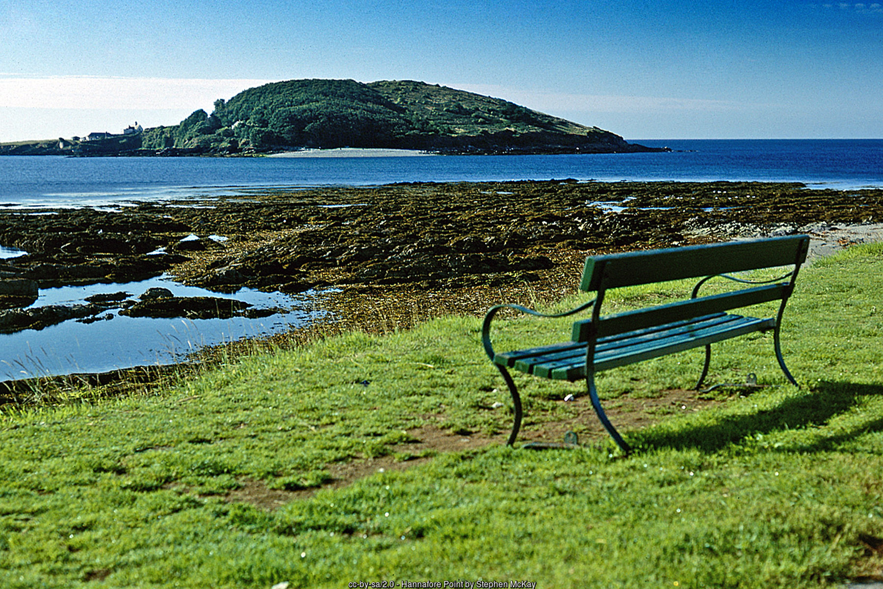 Hannafore beach Looe Cornwall - rock ledges and views to Looe Island
