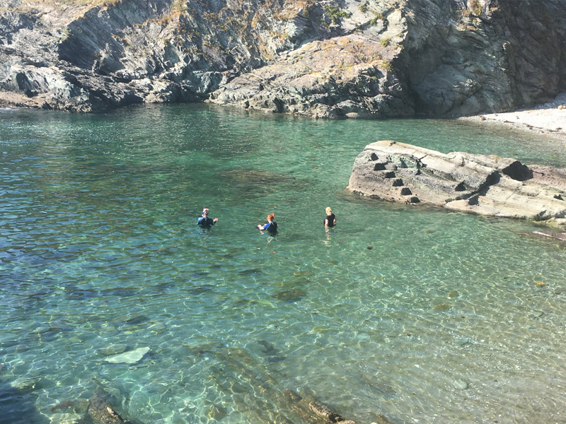 Swimming off the small beach at Palace Cove, Cornwall