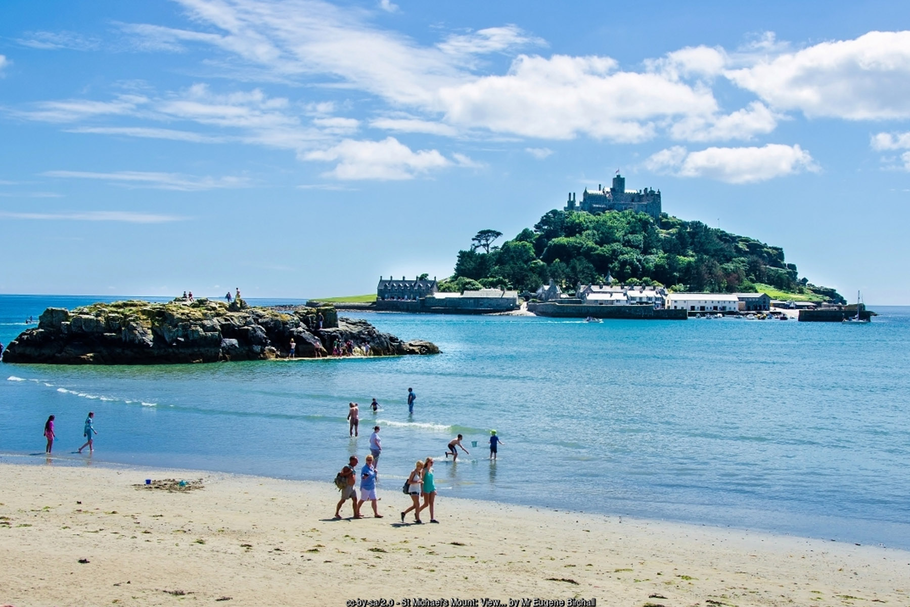 Marazion Beach Cornwall St Michael's Mount causeway - Cornwall family beach holidays