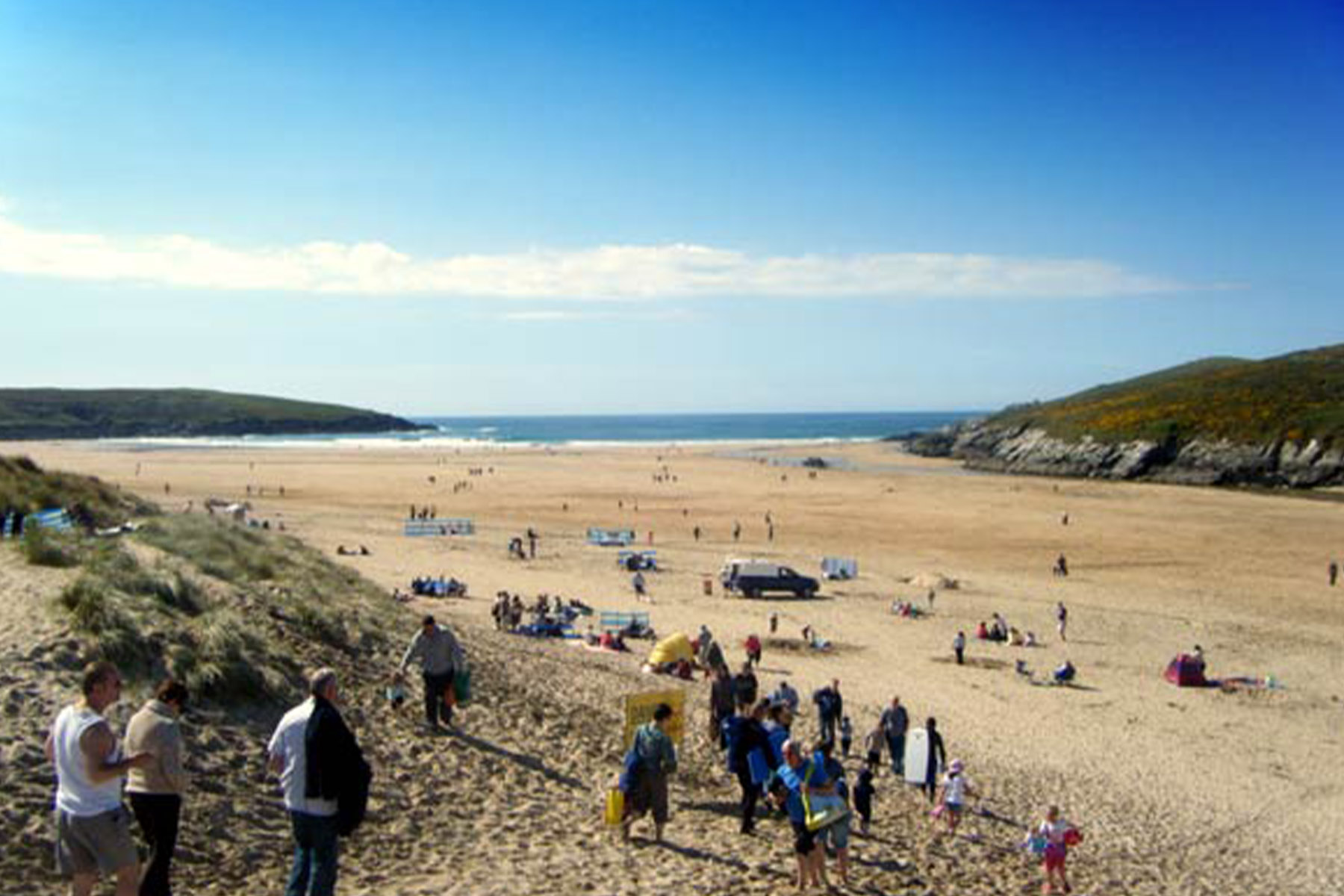 Crantock Beach Newquay Cornwall sand dunes River Gannel - Cornwall National Trust beaches