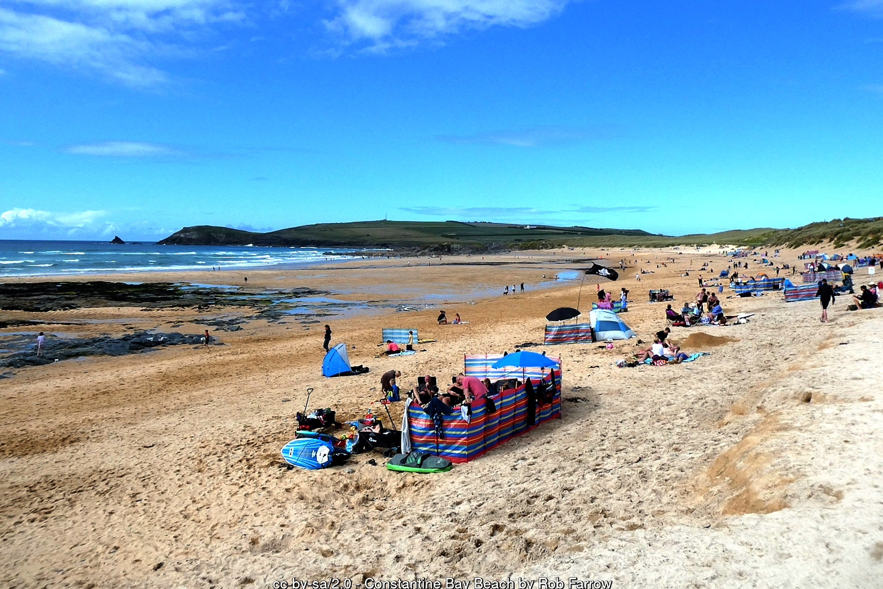 Constantine Bay, a wide west-facing beach of golden sand and dunes near Padstow, North Cornwall
