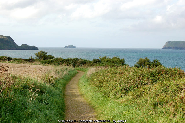 Coastpath between St George's well and Gun Point