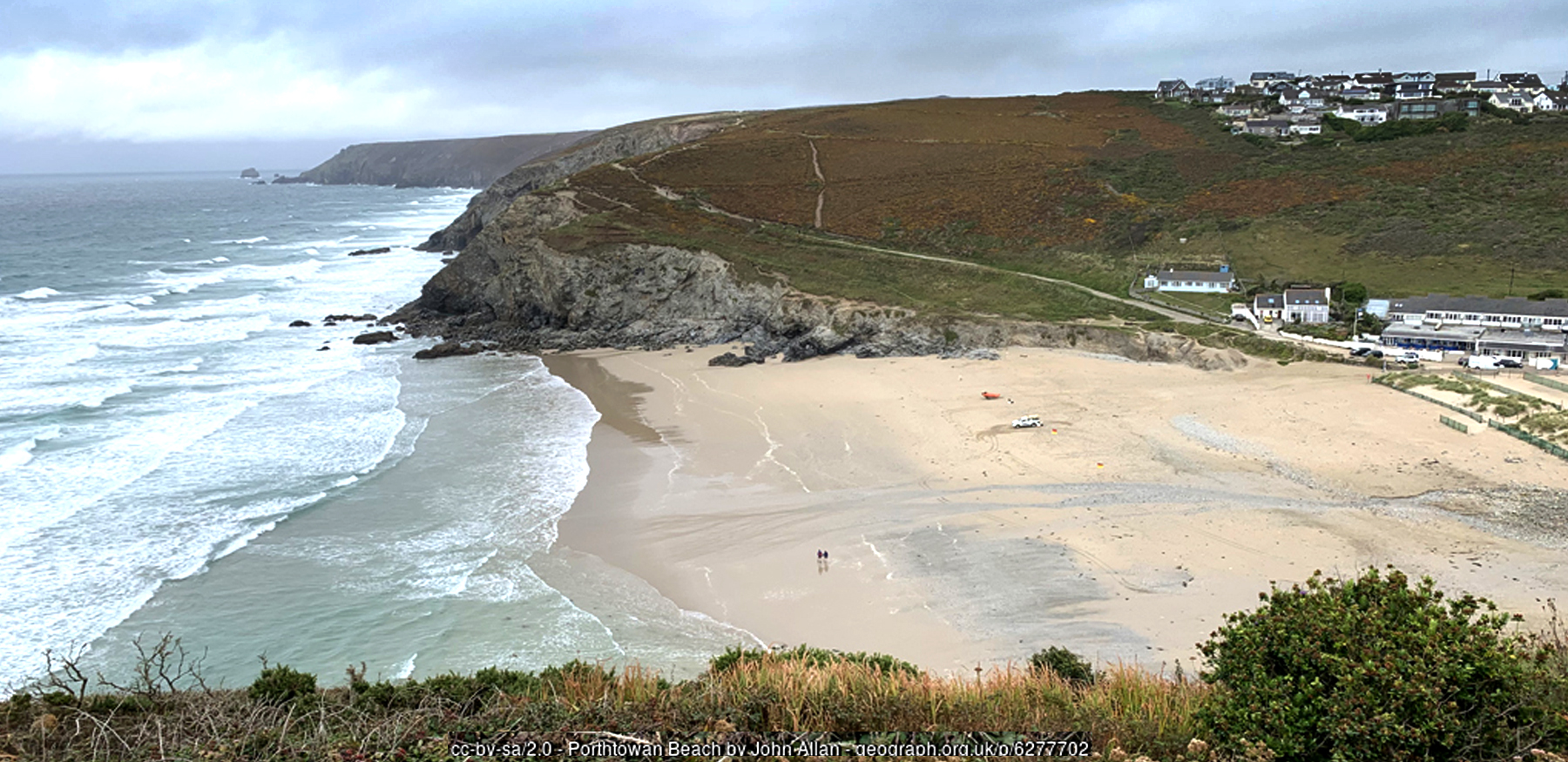 Porthtowan Beach Cornwall Blue Flag Tobban Horse sea stack - Cornwall surf holidays