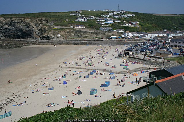 Portreath beach on the Cornwall coast