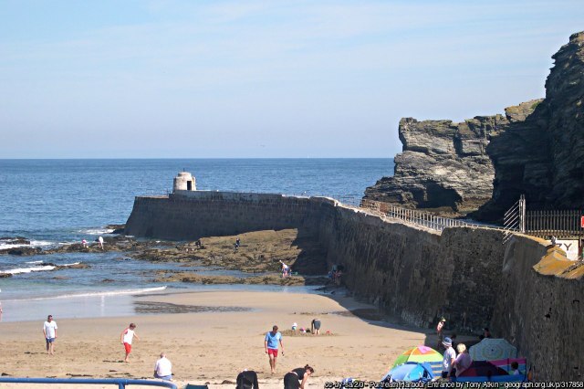 Portreath harbour wall and old mining port Cornwall - Cornwall heritage coast holidays