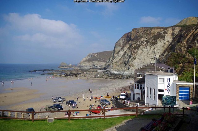 Entrance to Trevaunance Cove on the Cornwall coast