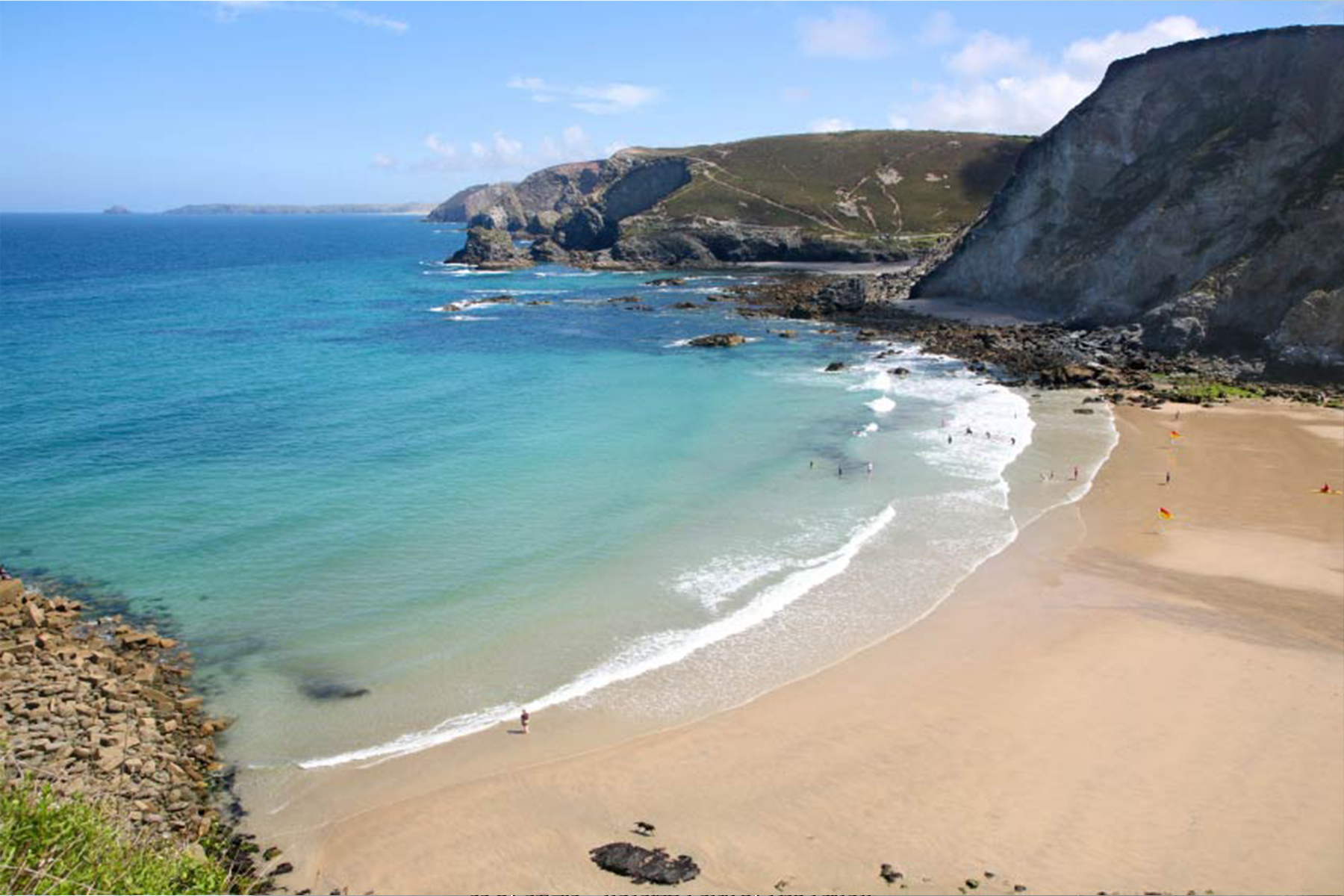 Trevaunance Cove Beach St Agnes Cornwall historic harbour - Cornwall coastal holidays
