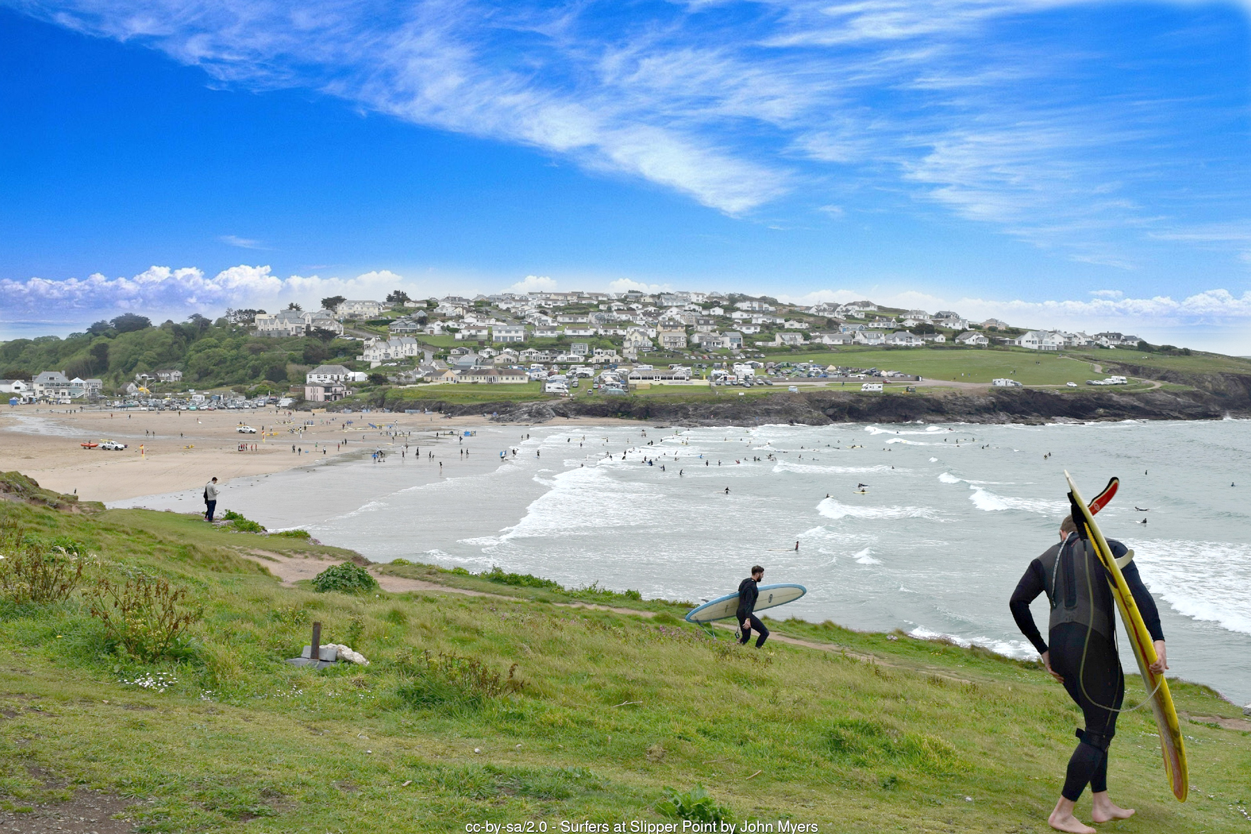 Polzeath Beach Cornwall Blue Flag Atlantic surf - Cornwall surf holidays