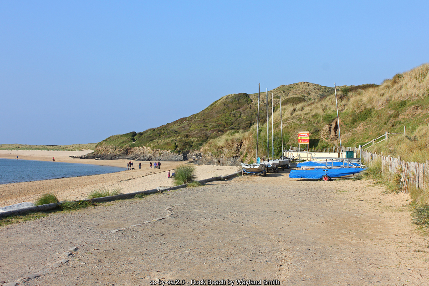 Entrance to Rock Beach on the Camel Estuary in Cornwall