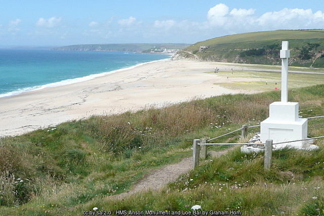HMS Anson Monument and Loe Bar, Cornwall
