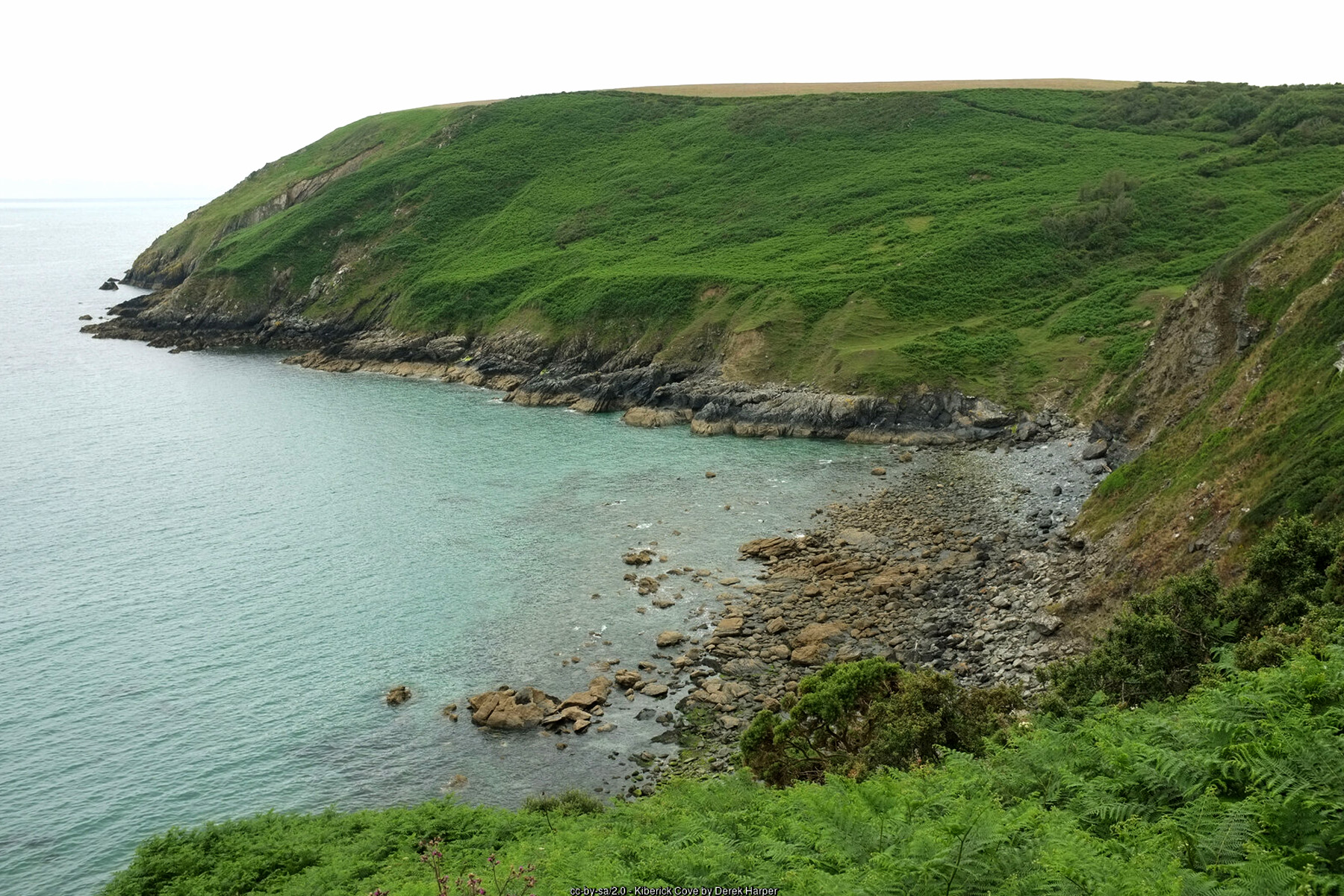 Paradoe Cove and Kiberick Cove either side of Nare Head Roseland Peninsula Cornwall remote coast path walking - Cornwall coast path holidays