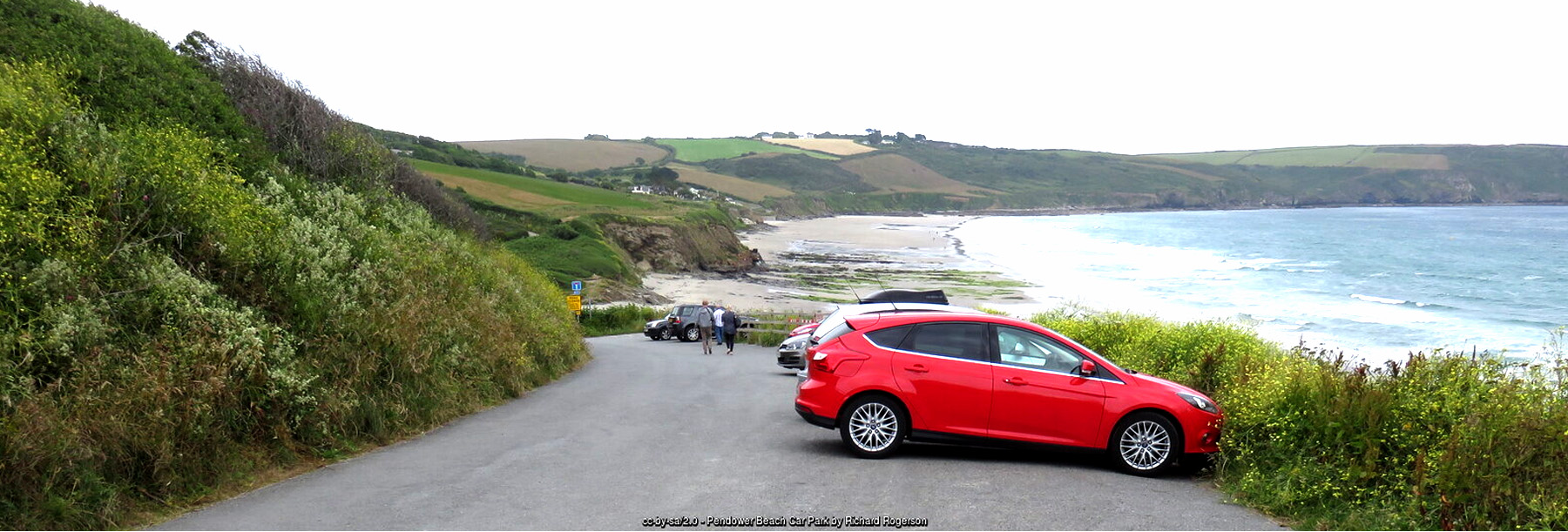 Pendower Beach car park Roseland Peninsula Cornwall - Cornwall family beach holidays