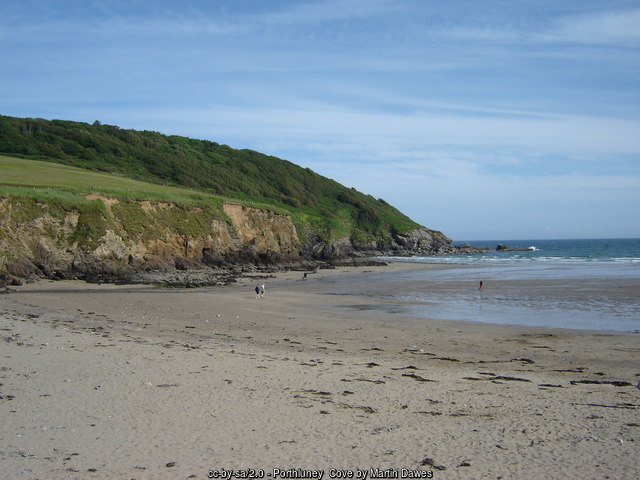 Porthluney Cove is a good family beach, Cornwall