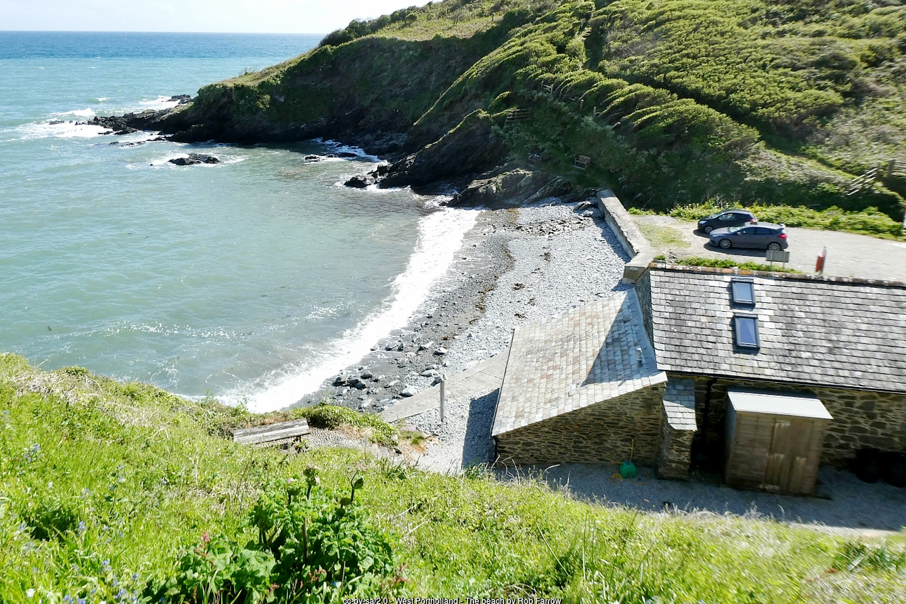 West Portholland beach Roseland Peninsula Cornwall - Cornwall quiet beach holidays