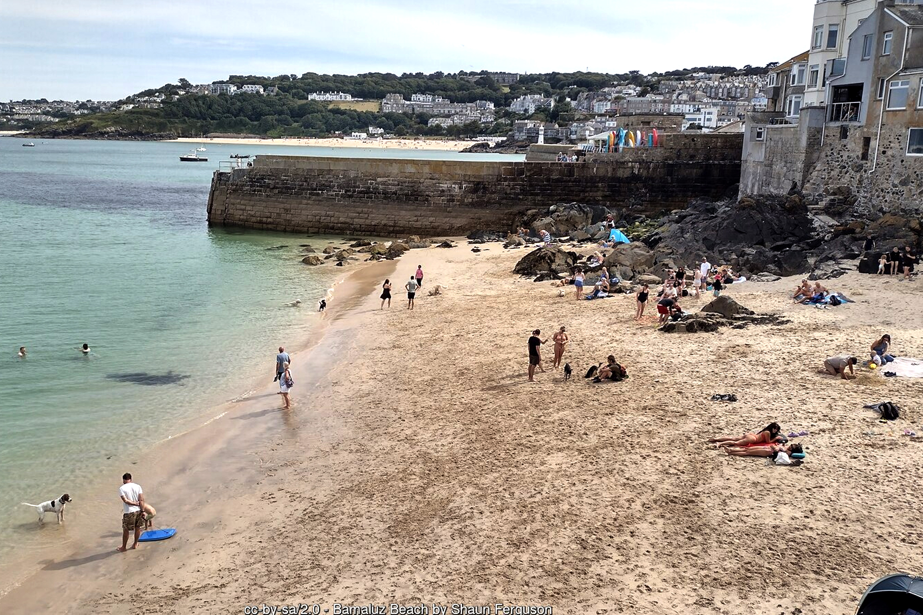 Bamaluz Beach St Ives Cornwall hidden tidal cove below Wheal Dream - Cornwall dog friendly beach holidays