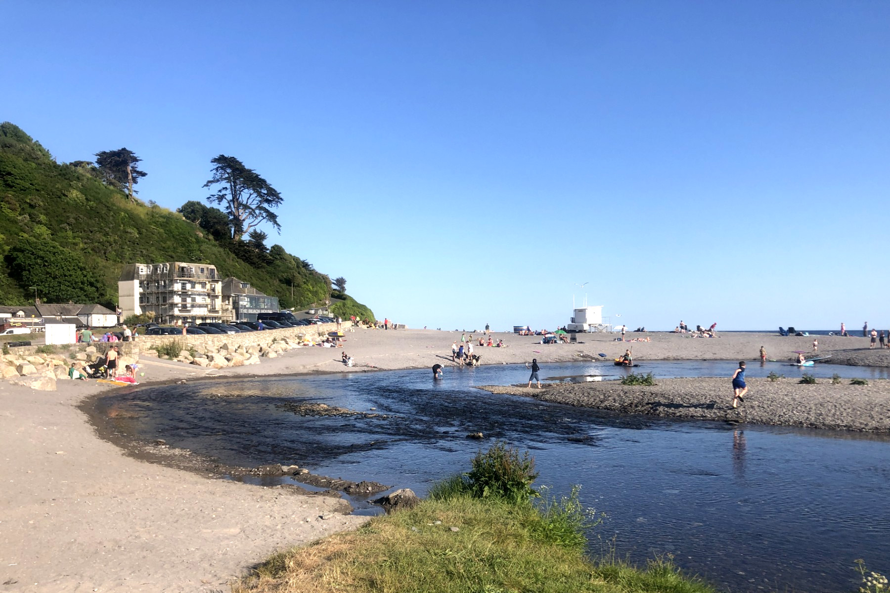 Seaton beach at the mouth of the River Seaton, Rame Peninsula, Cornwall
