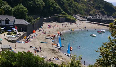 Polkerris beach in summer