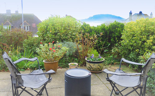 Patio with sea views