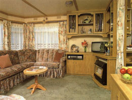 Inside a holiday caravan