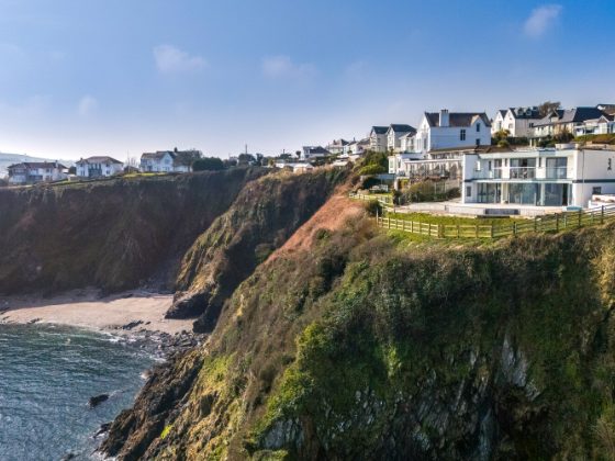 Compass Point on the cliffs above Mevagissey Bay