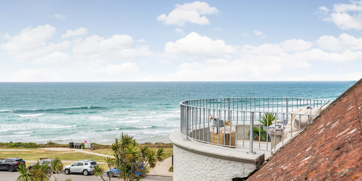 Sea view over Fistral Beach from Fistral Loft, Newquay