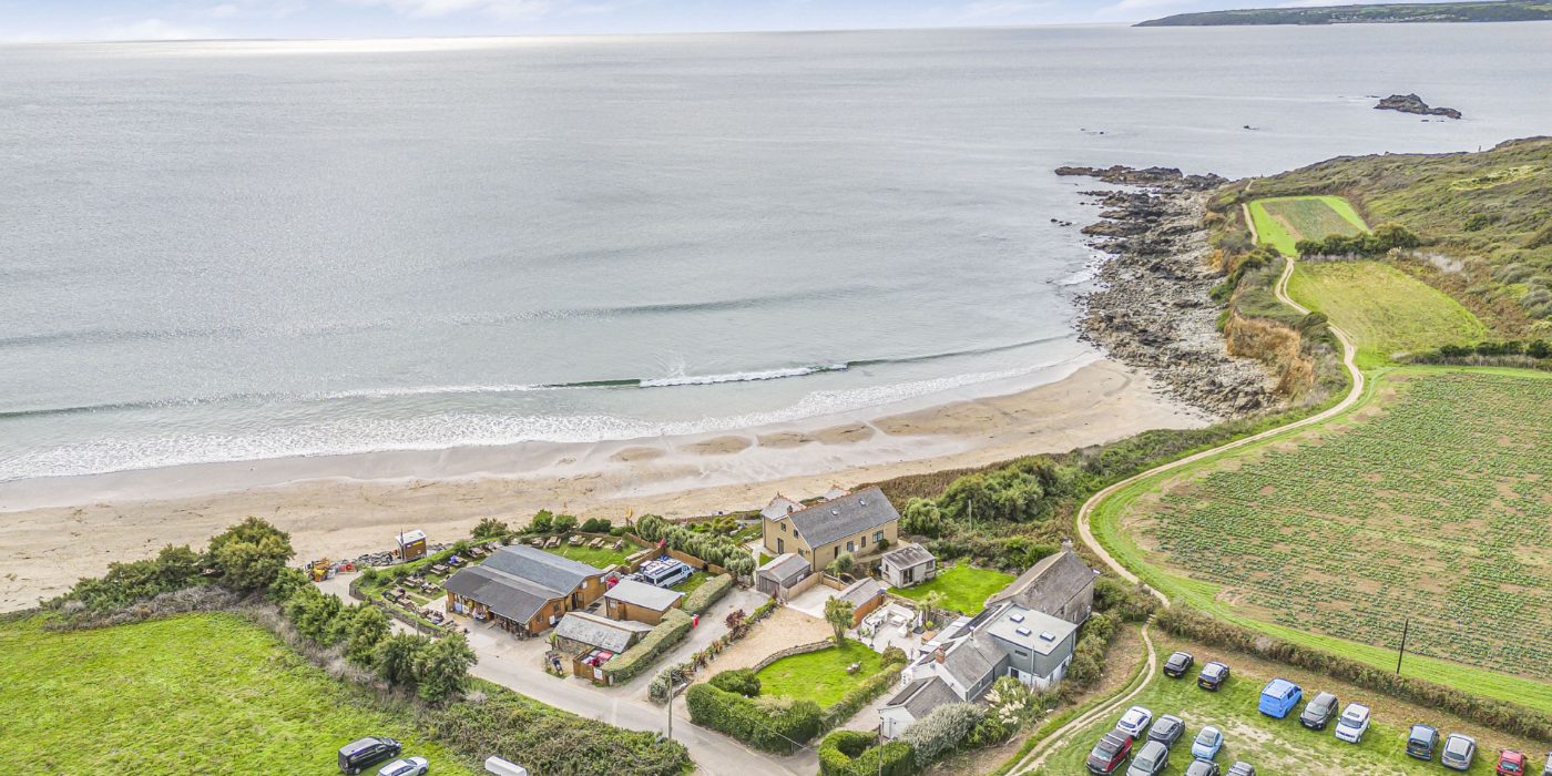 Perranuthnoe beach and village, home of Towan