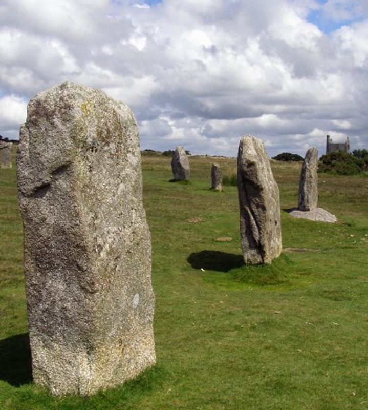 The Hurlers Bodmin Moor Cornwall stone circle close-up - Cornwall heritage day out