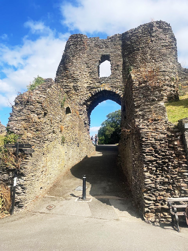 Launceston Castle Cornwall - the imposing entrance gate from Launceston town - Cornwall family attraction