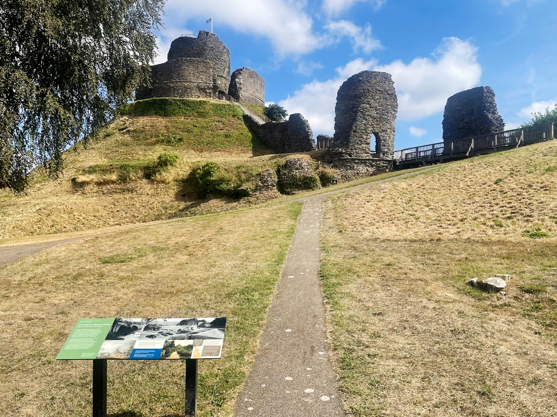 Launceston Castle Cornwall shell keep and tower ruins - Cornwall heritage day out
