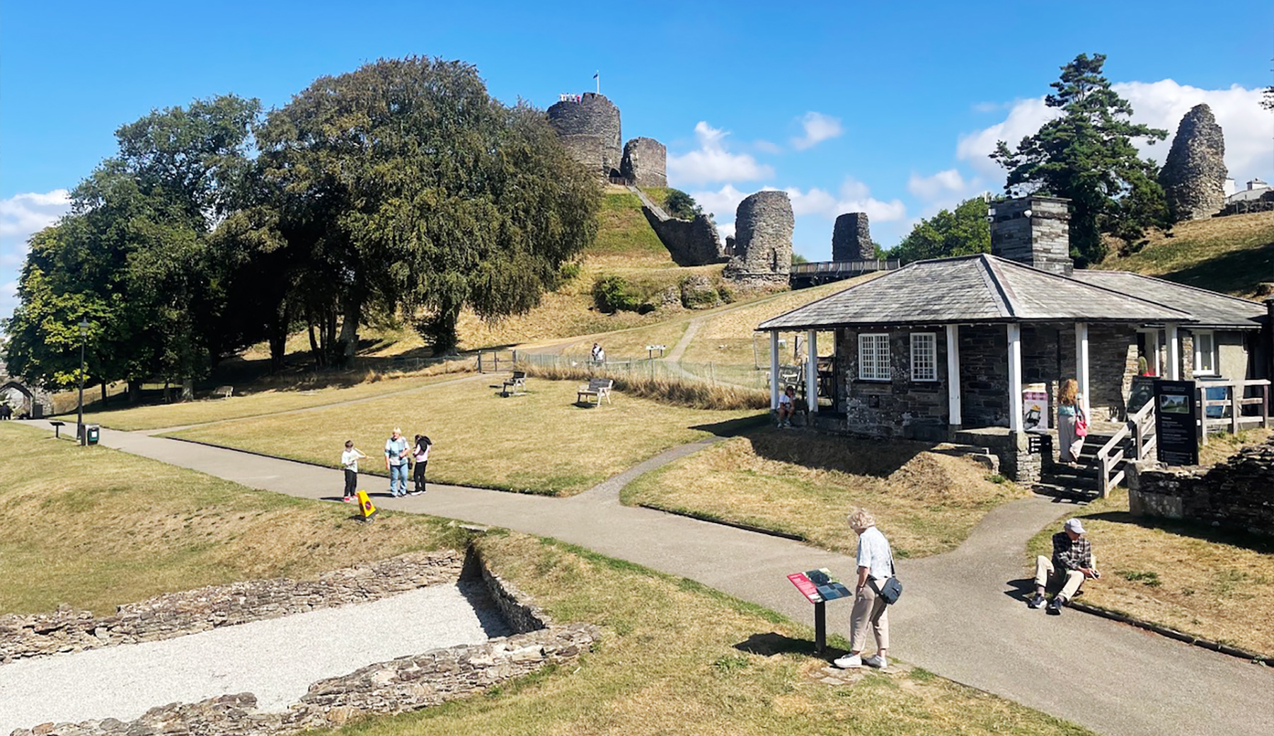 Launceston Castle- English Heritage Ticket office and Norman keep - Cornwall family attraction