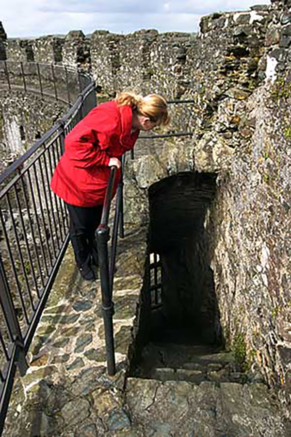 Restormel Castle Cornwall curtain wall battlement steps - Cornwall heritage day out