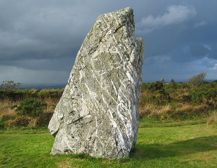 St Breock Downs Monolith Cornwall standing stone close-up - Cornwall heritage day out