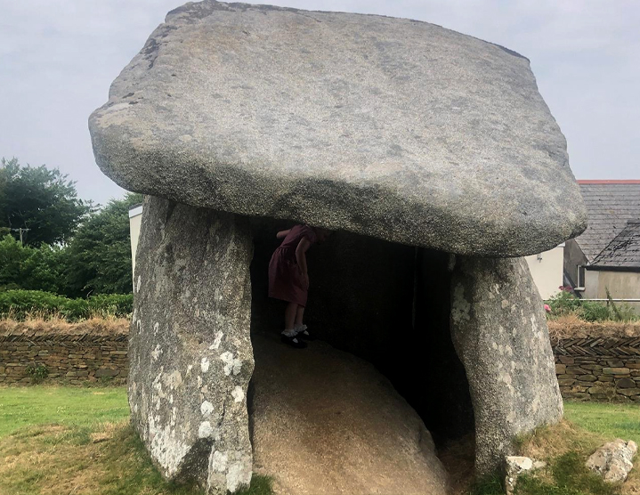Trethevy Quoit Cornwall chamber interior view - Cornwall heritage day out