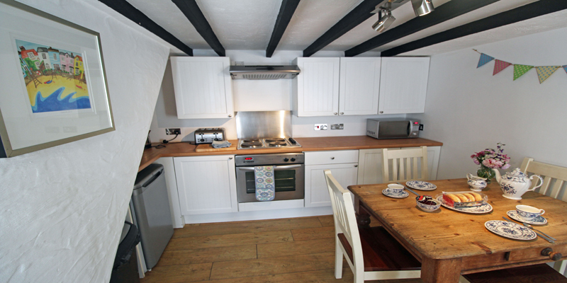 The kitchen and dining area