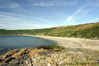 Vault Beach curving below the Dodman near Gorran Haven
