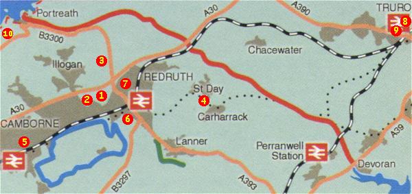 Map of the Mineral Tramways trail network