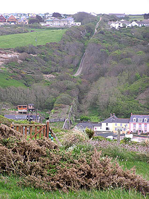 The old railway incline by Portreath harbour