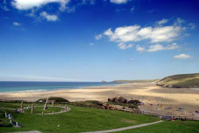 The Sundial, on the cliffs at the Western edge of Perranporth Beach