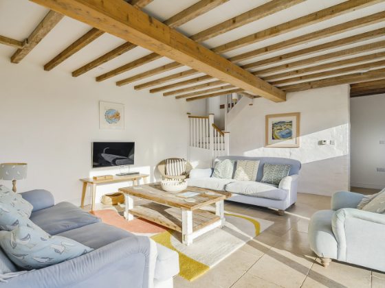 Lantic Barn lounge with exposed beams