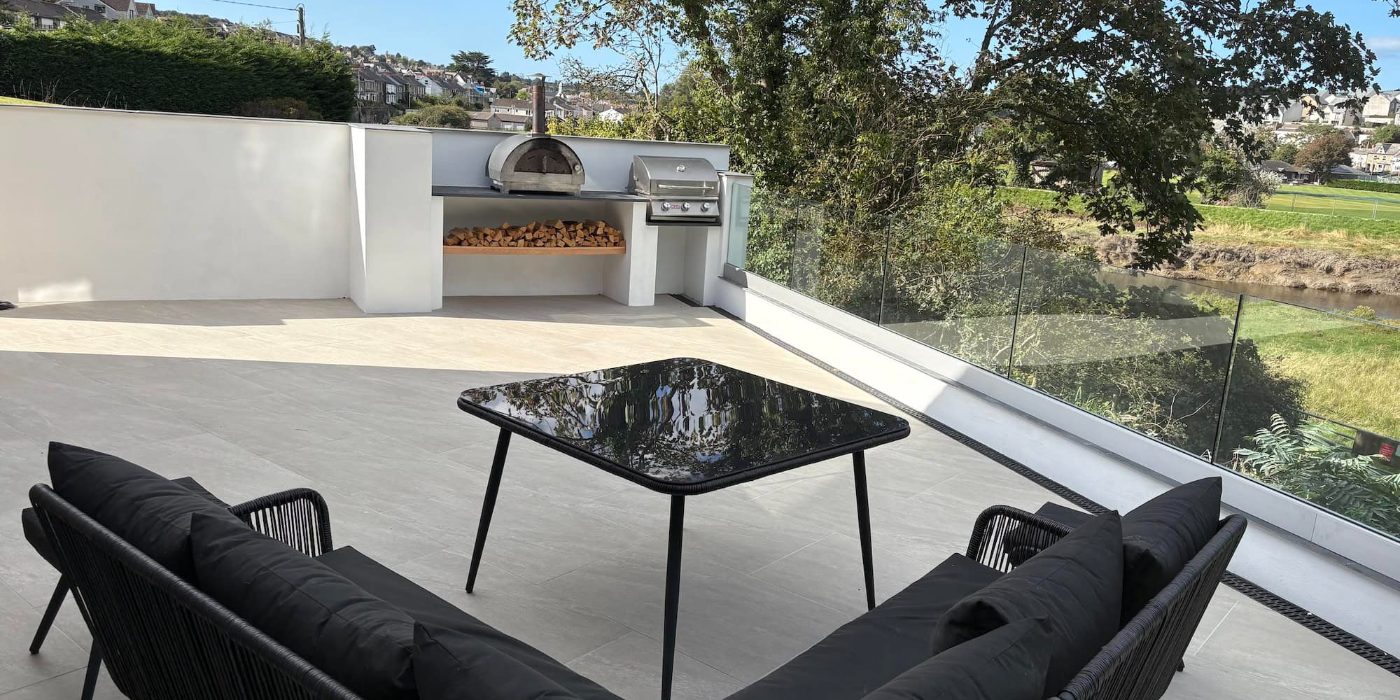 Miramar terrace overlooking the River Camel
