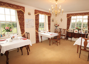Breakfast dining room at Tregwormond Grange