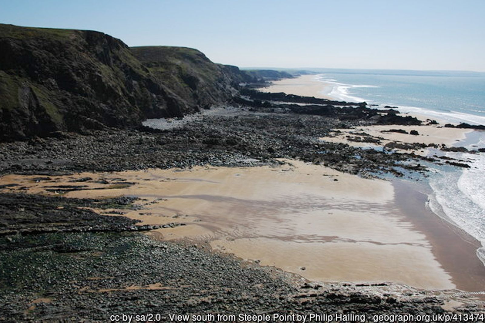 Duckpool beach at the mouth of the Coombe valley