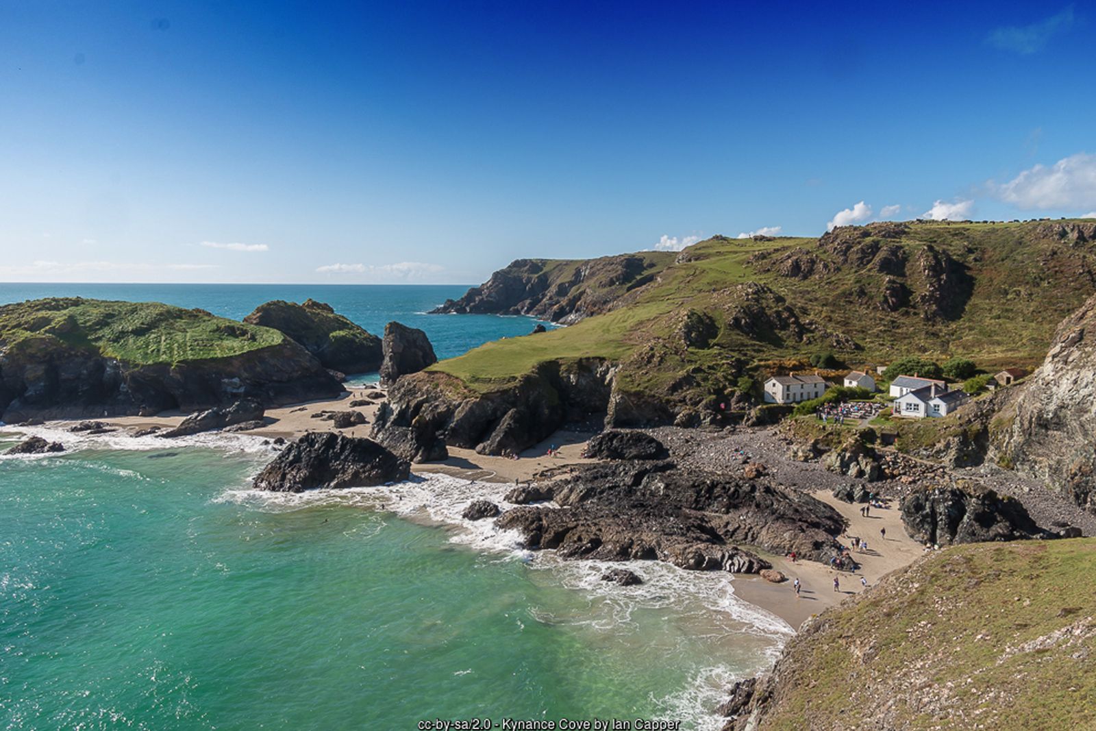 Kynance Cove and its serpentine islands on the Lizard